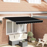 Retractable Awning Black 350 x 200 cm Polyester and Aluminium 3329714