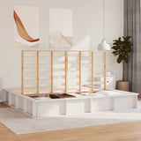Bed Frame White 180 x 200 cm Solid Pine Wood 3385707