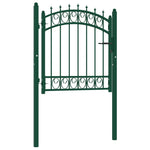 ZNTS Fence Gate with Spikes Steel 100x100 cm Green 146373