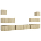7 Piece TV Cabinet Set Sonoma Oak Engineered Wood 3079028