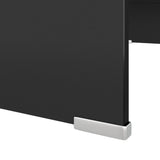 ZNTS TV Stand/Monitor Riser Glass Black 70x30x13 cm 244136