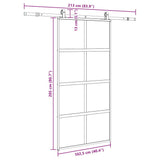 Sliding Door with Hardware Set Black 102,5x205 cm Tempered Glass 3375977