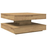 Coffee Table 360-Degree Rotatable Artisan Oak 70x70x34.5 cm 858487