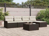 Outdoor Sofa with Cushion 6 pcs Brown Poly Rattan 3345328