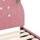 Children's Bed Frame with Headboard Pink 90 x 190 cm Velvet 42011077