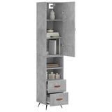 Highboard Concrete Grey 34.5x34x180 cm Engineered Wood 3198893