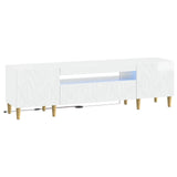 LED TV Cabinet High Gloss White Engineered Wood 897129