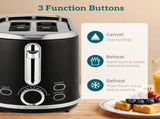 Polished Retro 40-100&degC Kettle and Toaster Set - Black T3398P425423