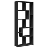 Room Divider Bookcase Black 67x25x161.5 cm Engineered Wood 858076