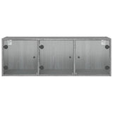 Wall Cabinet with Glass Doors Grey Sonoma 102x37x35 cm 836516