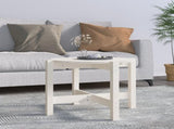 Coffee Table White 62.5x45 cm Solid Wood Pine 822303