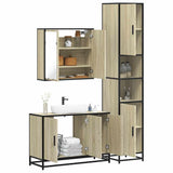 ZNTS 3 Piece Bathroom Furniture Set Sonoma Oak Engineered Wood 3301071