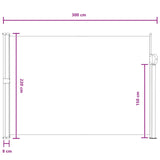 Retractable Side Awning Grey 300 x 220 cm Polyester 42035454