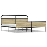 Metal Bed Frame without Mattress Sonoma Oak 193x203 cm 3318697