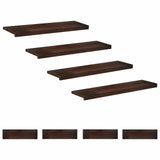 Stair Treads 8 pcs 90 x 25 x 2 cm Dark Brown Solid Beech Wood 3446306