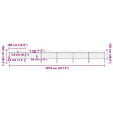 Garden Fence with Spear Top Steel 1070x150 cm Black 277735