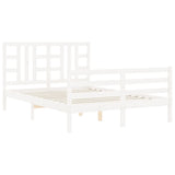 Bed Frame without Mattress White King Size Solid Wood 3193927