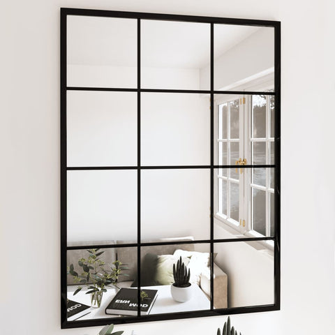 ZNTS Wall Mirrors 3 pcs Black 80x60 cm Metal 3189033