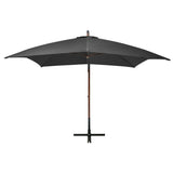Hanging Garden Parasol with Pole Anthracite 3x3 m Solid Fir Wood 313774