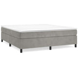 Box Spring Bed Frame Light Grey Super King Velvet 3121226