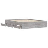 Bed Frame with Drawers without Mattress Grey Sonoma 140x200 cm 3207278