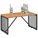 Outdoor Table Black and Brown 80 x 40 x 40 cm Poly Rattan 42025164