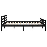 Bed Frame without Mattress Black Solid Wood 200x200 cm 814843