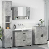 Bathroom Furniture Set with Drawer 4 pcs Concrete Grey 3393086