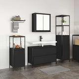 Bathroom Furniture Set 3 pcs Black Oak Engineered Wood 3328359