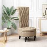 Slipper Chair Light Grey 56.5 x 70 x 110 cm Faux Suede Leather 42020687