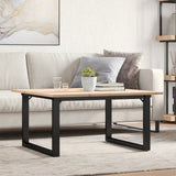 Coffee Table O-Frame 90x90x45 cm Solid Wood Pine and Steel 3282665