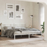 Metal Bed Frame without Mattress with Headboard White 183x213cm 376378