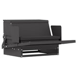 Chicken Treadle Feeder Black 50 x 40 x 29 cm Cold-Rolled Steel 874699