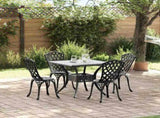 Garden Table Set 5 pcs Black Cast Aluminium 3334753