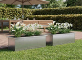 Garden Planter with LED 2 pcs Silver 30 x 100 x 30 cm 8008123