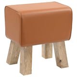 Bench 40 x 30 x 45 cm Real Leather Brown 42042097