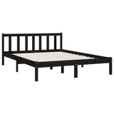 ZNTS 810081 Bed Frame without Mattress Black Solid Wood 120x200 cm