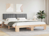 Bed Frame with Upholstered Headboard Light Grey 160 x 200 cm 877474