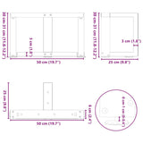 Coffee Table Legs T-Shaped 2 pcs Anthracite 50x25x cm Steel 4013010