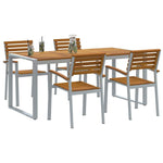 Garden Dining Set 5 pcs Grey and brown Solid acacia wood 3284363