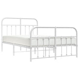 Bed Frame White Powder-coated steel Double Bed Frame 352643