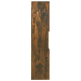 Bathroom Cabinet Smoked Oak 30x30x130 cm Engineered Wood 815639