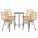 ZNTS 5 Piece Garden Dining Set Poly Rattan 3157839