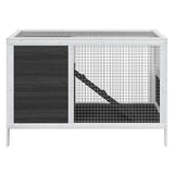 Rabbit Hutch Grey 103x44x69.5 cm Solid Wood Pine 172297