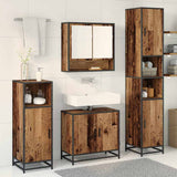 Bathroom Furniture Set with Door 3 pcs Old Wood Engineered Wood 3402551
