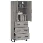 Highboard Grey Sonoma 69.5x34x180 cm Engineered Wood 3195873