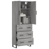 Highboard Grey Sonoma 69.5x34x180 cm Engineered Wood 3195873