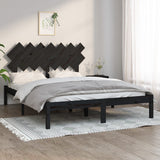 Bed Frame without Mattress Black 140x190 cm Solid Wood 3104852
