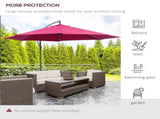 3m Water Resistant Terylene Hanging Parasol Wine Red T3398P323942