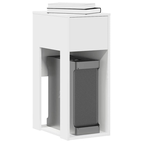 ZNTS Computer Tower Stand with Drawer White 30x44x74 cm 858731